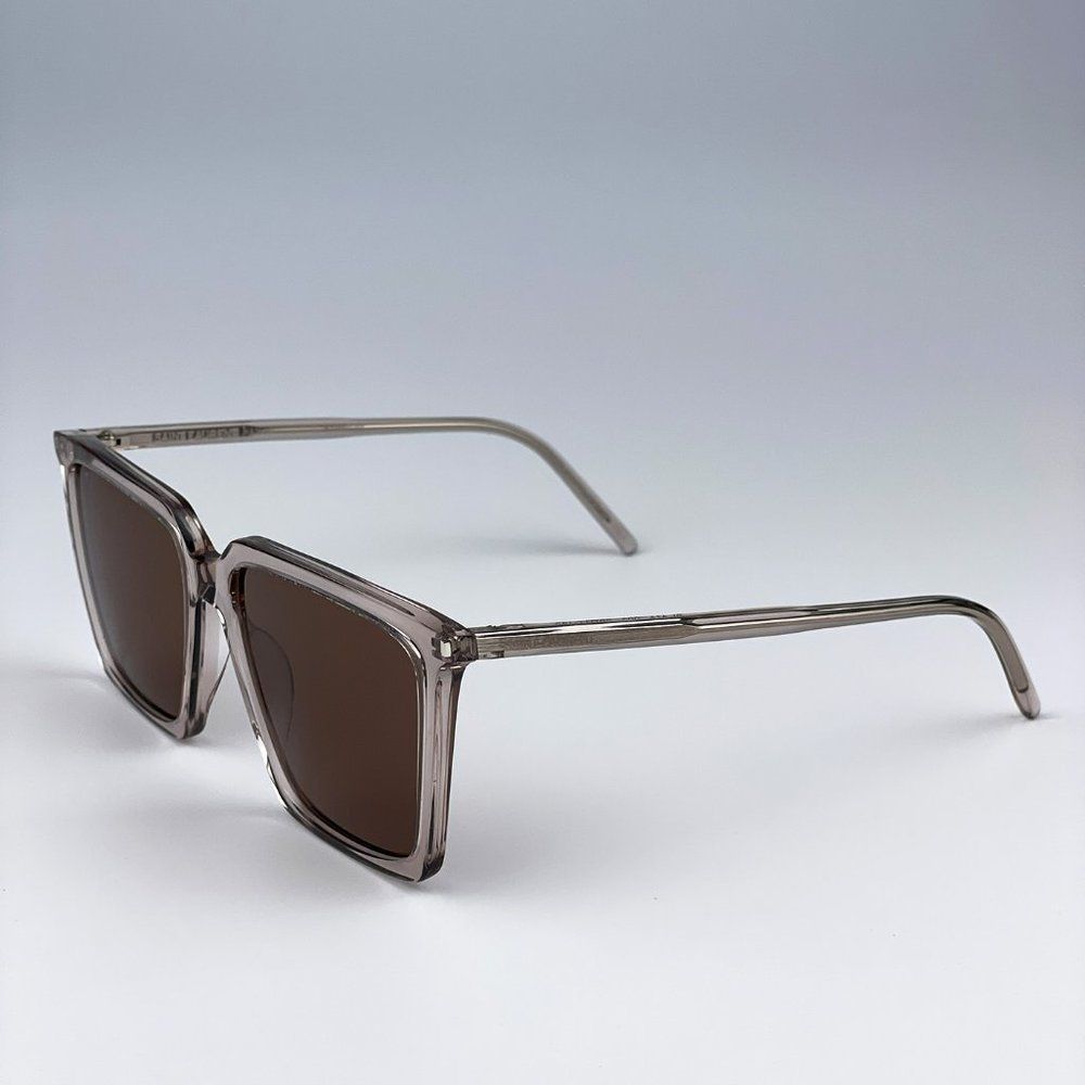 Saint Laurent SL474 003 Sunglasses Nude Brown Square Unisex - Picture 9 of 12